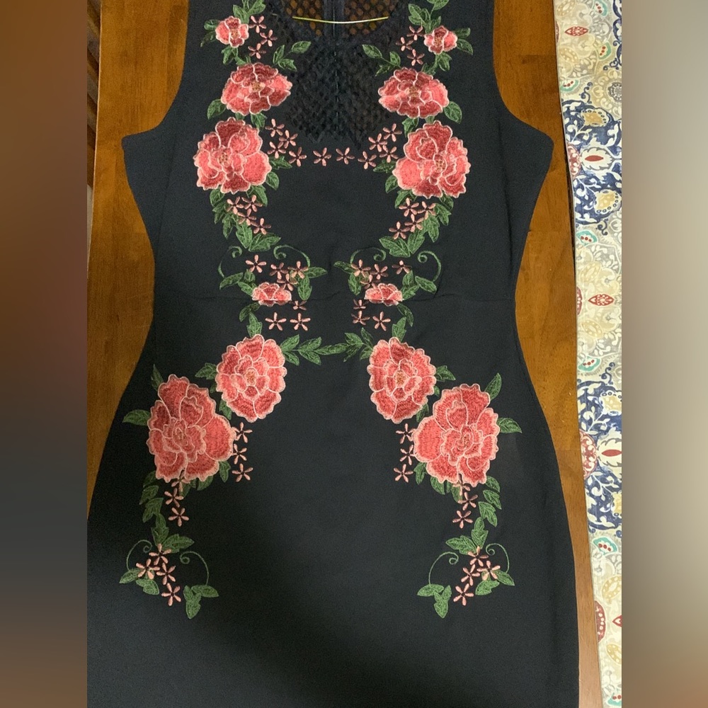 Black Dress with pink flowers 🌸